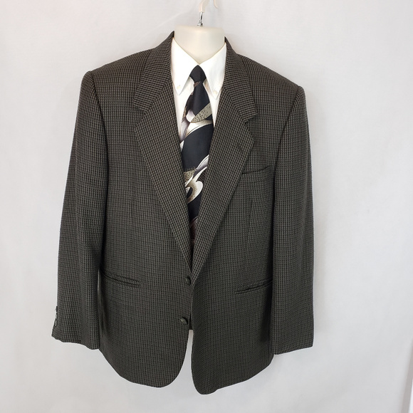 Palo Savino for Dillards 42R Taupe Check Sportcoat - Picture 1 of 8